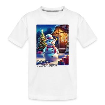 Christmas Snowman Design 1.6 - Kids' Premium Organic T-Shirt - white - Front