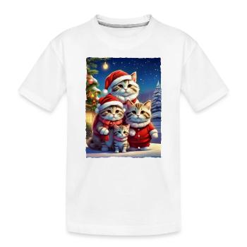 Christmas Cats Family 1.9 - Kids' Premium Organic T-Shirt - white - Front