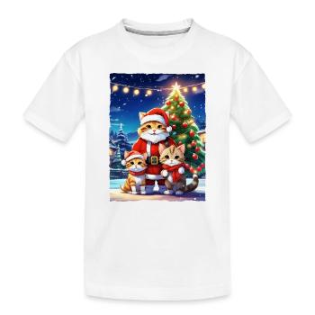 Christmas Cats Family 1.5 - Kids' Premium Organic T-Shirt - white - Front