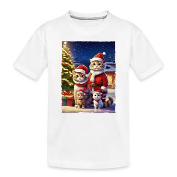 Christmas Cats Family 1.6 - Kids' Premium Organic T-Shirt - white - Front