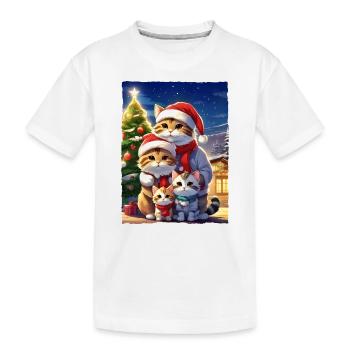 Christmas Cats Family 1.11 - Kids' Premium Organic T-Shirt - white - Front
