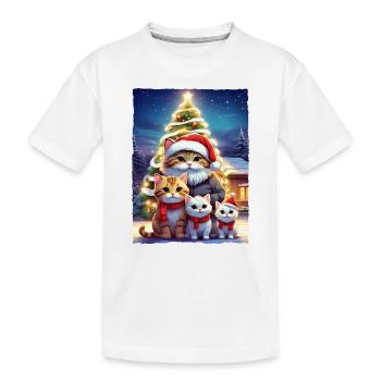 Christmas Cats Family 1.2 - Kids' Premium Organic T-Shirt - white - Front