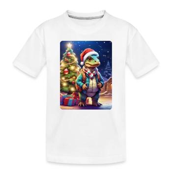 Dino de Noël 1.2 - T-shirt bio Premium Enfant - blanc - Devant