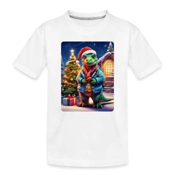 Dino de Noël 1.4 - T-shirt bio Premium Enfant - blanc - Devant