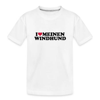 Windhund - Kinder Premium Bio T-Shirt - Weiß - Vorne