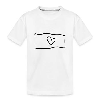 Heart Flag Symbol Shape Love - Kids' Premium Organic T-Shirt - white - Front