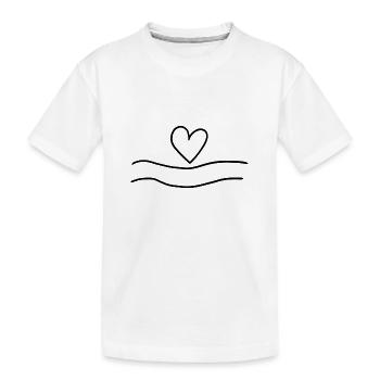 linien linie herz form liebe - Kinder Premium Bio T-Shirt - Weiß - Vorne