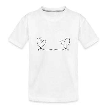 Two hearts love heart - Kids' Premium Organic T-Shirt - white - Front