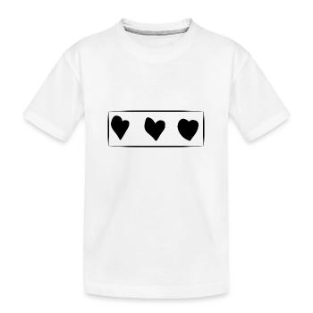 Trois Coeurs Coeur Rectangle Amour - T-shirt bio Premium Enfant - blanc - Devant