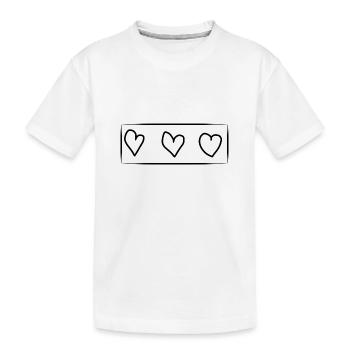 Trois coeurs coeur rectangle - T-shirt bio Premium Enfant - blanc - Devant