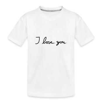 Icône de texte Je t’aime - T-shirt bio Premium Enfant - blanc - Devant
