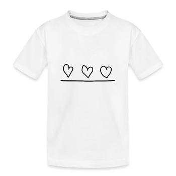 Three Hearts Heart Line - Kids' Premium Organic T-Shirt - white - Front