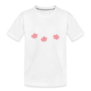 Trois fleurs fleur plante fleur rose fleur - T-shirt bio Premium Enfant - blanc - Devant