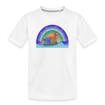 Otter Surfing Rainbow Kidcore Kids Gift - Kids' Premium Organic T-Shirt - white - Front
