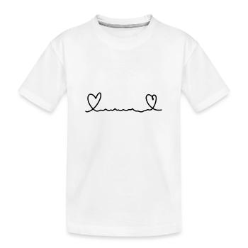 Two Hearts Heart Line - Kids' Premium Organic T-Shirt - white - Front