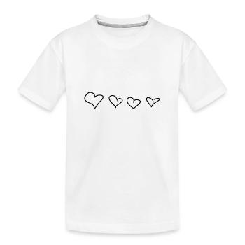 Quatre coeurs symbole amour - T-shirt bio Premium Enfant - blanc - Devant