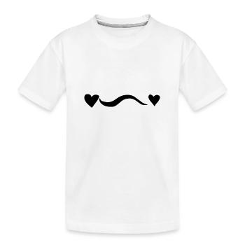 Heart Line Wave Hearts - Kids' Premium Organic T-Shirt - white - Front