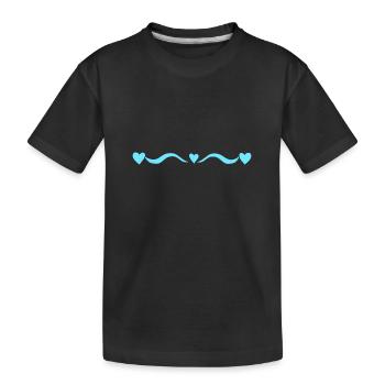 Vague de cœurs de la ligne bleue - T-shirt bio Premium Enfant - noir - Devant