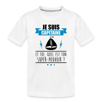 Je suis capitaine idée cadeau bateau - T-shirt bio Premium Enfant - blanc - Devant