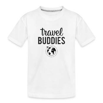 Travel Buddies - Kids' Premium Organic T-Shirt - white - Front
