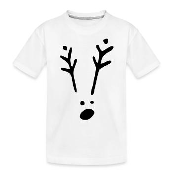 Rudolf 1c Xmas - Kinder Premium Bio T-Shirt - Weiß - Vorne