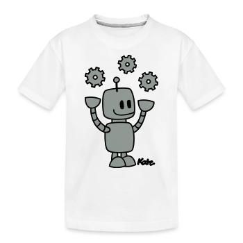 Roboter (2c) - Kinder Premium Bio T-Shirt - Weiß - Vorne