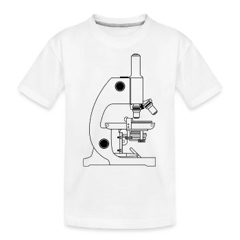 Mikroskop Geschenk / Geschenkidee /Biologiestudent - Kinder Premium Bio T-Shirt - Weiß - Vorne