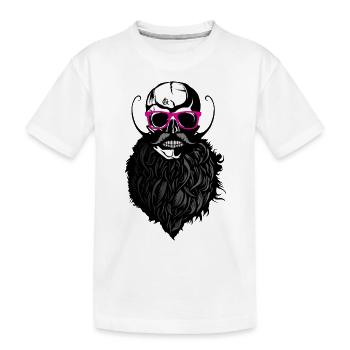 Tod Kopf kahl hipster Schädellogo Anarchie SLU - Kinder Premium Bio T-Shirt - Weiß - Vorne