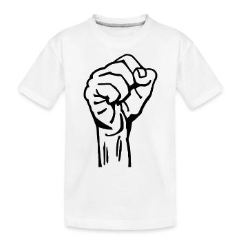 Clenched fist - Kids' Premium Organic T-Shirt - white - Front
