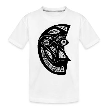 Maske Totem Mond Halb Grinsen Geist Nacht - Kinder Premium Bio T-Shirt - Weiß - Vorne