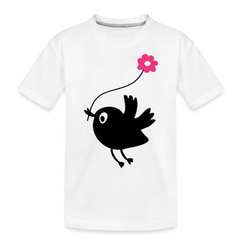 Oiseau de vol cale fleur - T-shirt bio Premium Enfant - blanc - Devant