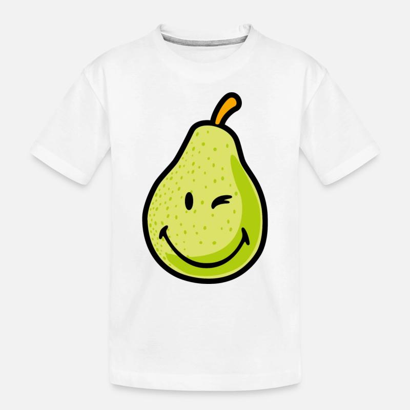 Smiley Pear - Kinder Premium Bio T-Shirt - Weiß