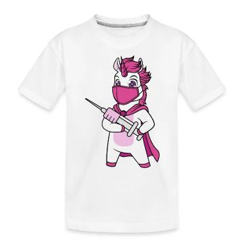 Vaccinated Vaccination Immunicorn Unicorn - Kids' Premium Organic T-Shirt - white - Front