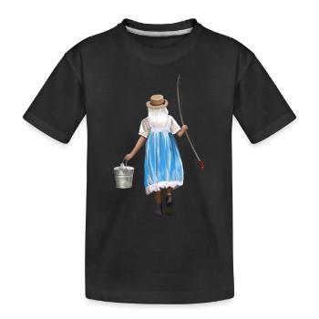 Angler - Kids' Premium Organic T-Shirt - black - Front