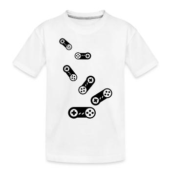 Gamepad Icon Gamer - Kids' Premium Organic T-Shirt - white - Front