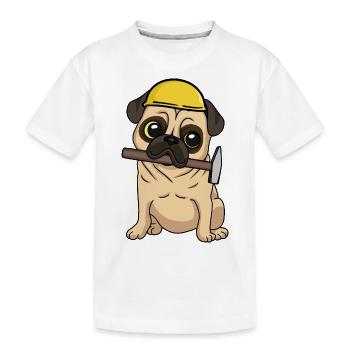 Chantier de construction Génie civil Carlin Artisans construisent un travail de marteau - T-shirt bio Premium Enfant - blanc - Devant