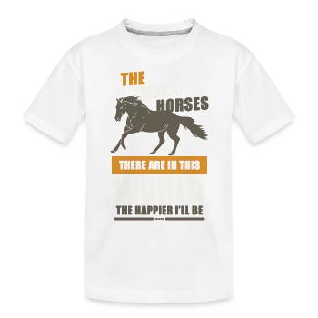 Cheval Enfants Filles Amoureux des chevaux - T-shirt bio Premium Enfant - blanc - Devant