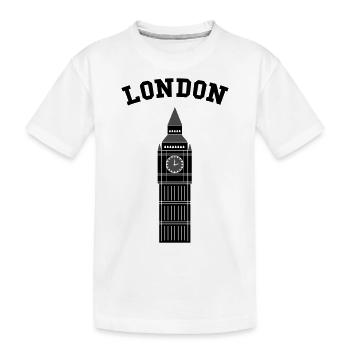 London Big Ben - Kinder Premium Bio T-Shirt - Weiß - Vorne