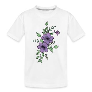 Fleur violette - T-shirt bio Premium Enfant - blanc - Devant