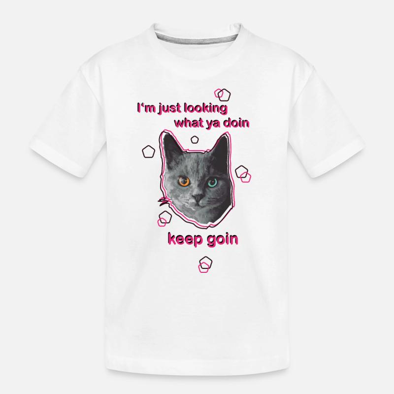 Katze mit Spruch - Kinder Premium Bio T-Shirt - Weiß