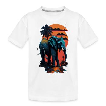Eléphant, rue à Miami, couleurs vives, - T-shirt bio Premium Enfant - blanc - Devant
