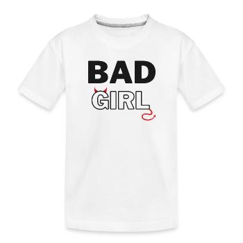 Bag girl - bad girl 02 - Kids' Premium Organic T-Shirt - white - Front