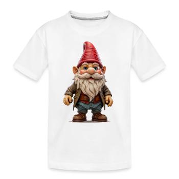 Garden gnome, a symbol of tradition and humour - Kids' Premium Organic T-Shirt - white - Front