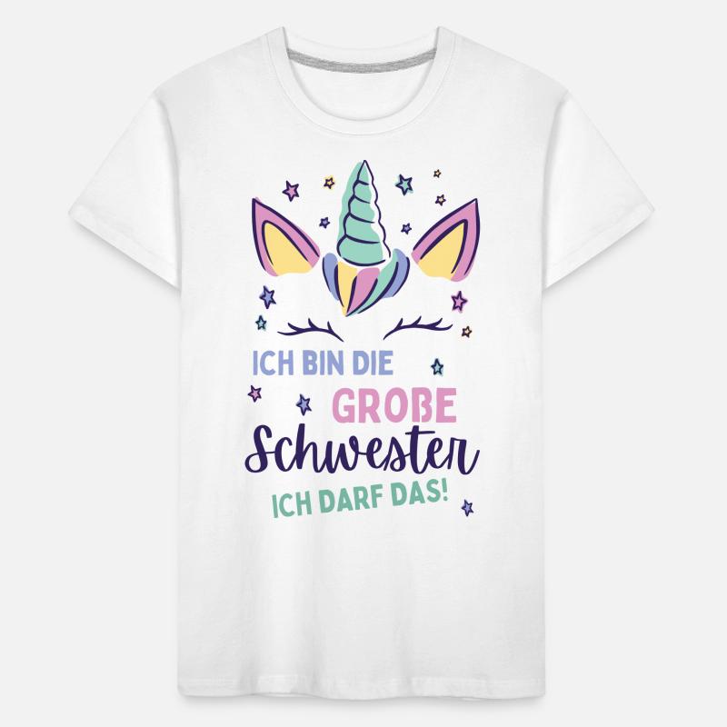 Ich werde große Schwester 2024 Einhorn Loading Süß Kinder Premium Bio T-Shirt