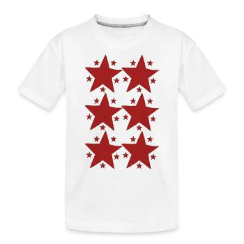 sterne rot - Kinder Premium Bio T-Shirt - Weiß - Vorne