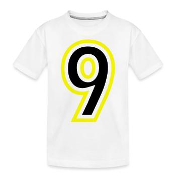 9 Zahl College - Kinder Premium Bio T-Shirt - Weiß - Vorne