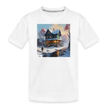 Quiet winter home - Kids' Premium Organic T-Shirt - white - Front