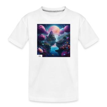 Ätherisches Königreich Traumlandschaft - Kinder Premium Bio T-Shirt - Weiß - Vorne
