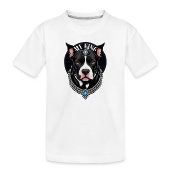 Mon roi le Pitbull - T-shirt bio Premium Enfant - blanc - Devant