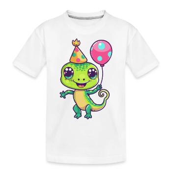 Echse Geburtstag Comic - Kinder Premium Bio T-Shirt - Weiß - Vorne